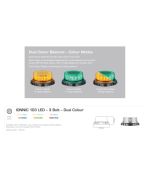 Ionnic 103S00C 103 LED Dual Colour Amber/Green Beacon - 3 Bolt (Clear Lens)